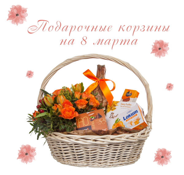Фото купленной подарочной корзины на 8 марта Фото купленной подарочной корзины на 8 марта