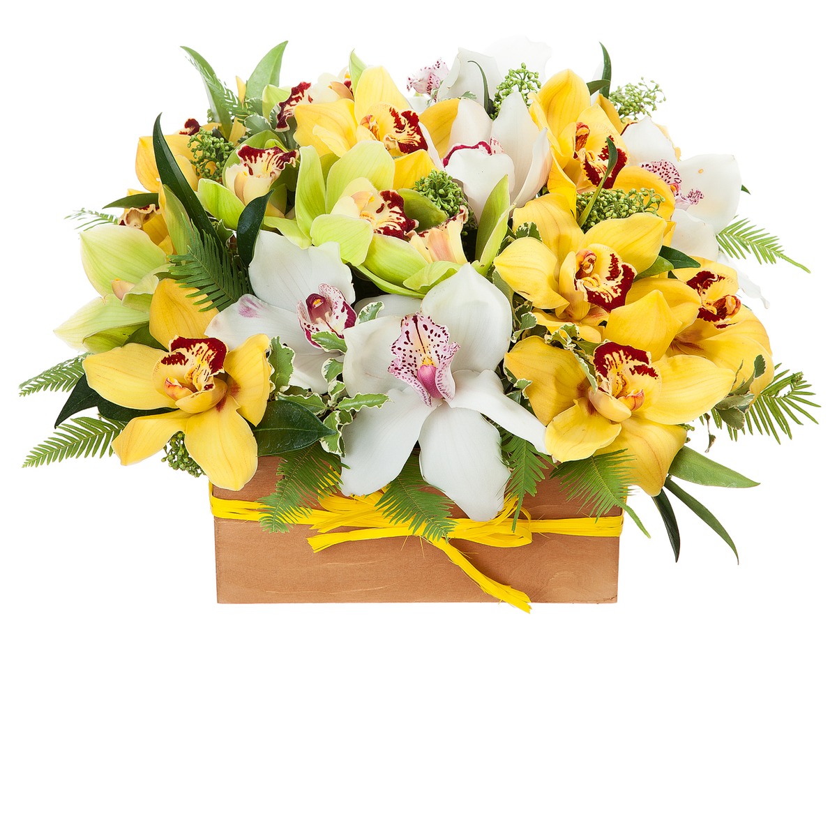 Желтая Орхидея Цимбидиум в букете