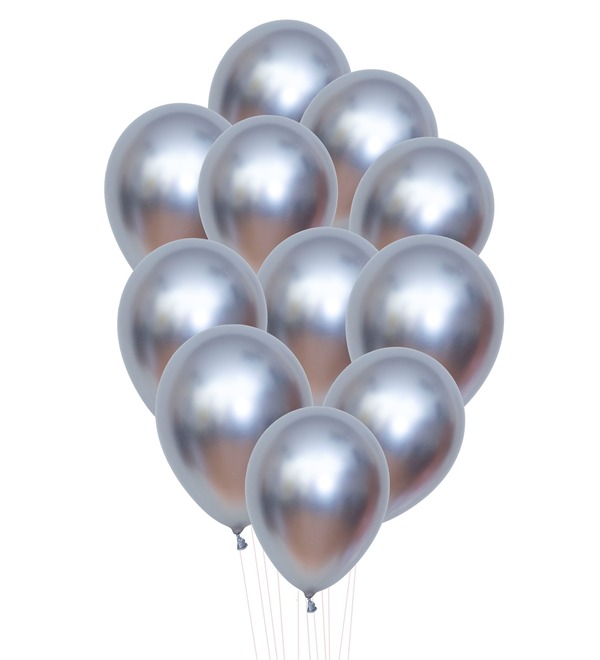 Bouquet of balloons Silver (15 or 31 balloons) – photo #1