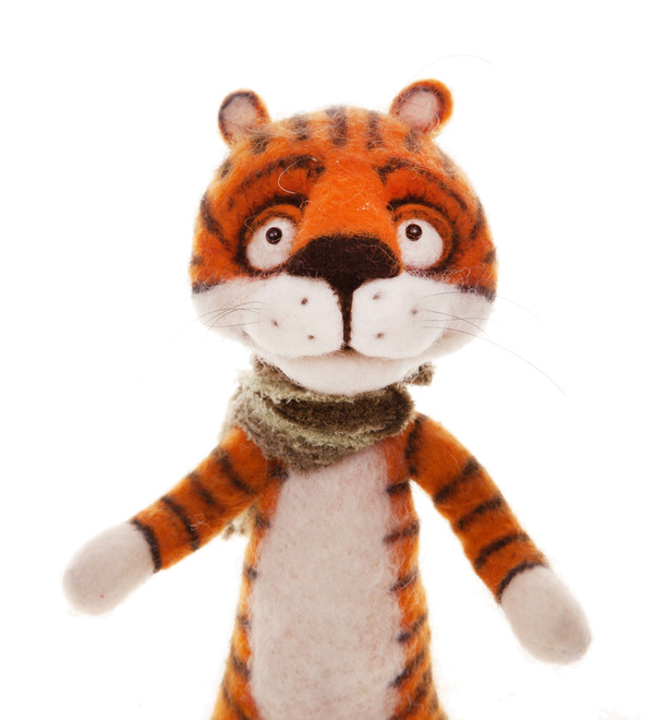 Игрушка ручной работы Тигр в шарфике – фото № 2