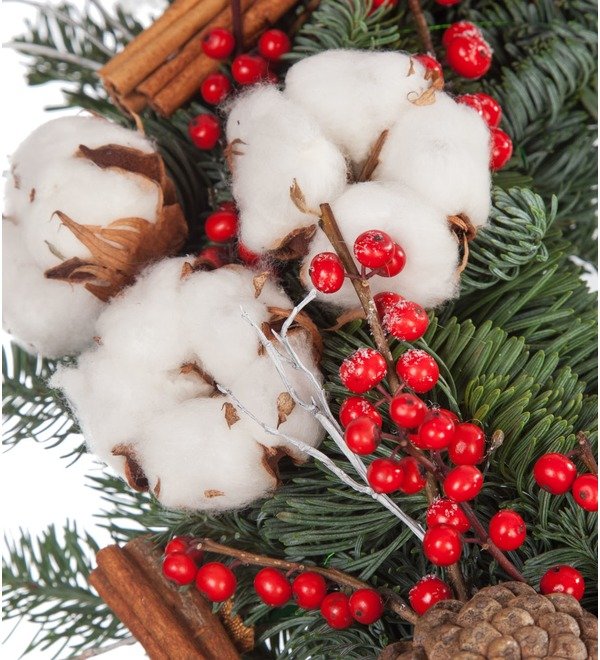 Венок из натуральной хвои Лесная фантазия NYP78 SOC – фото № 3