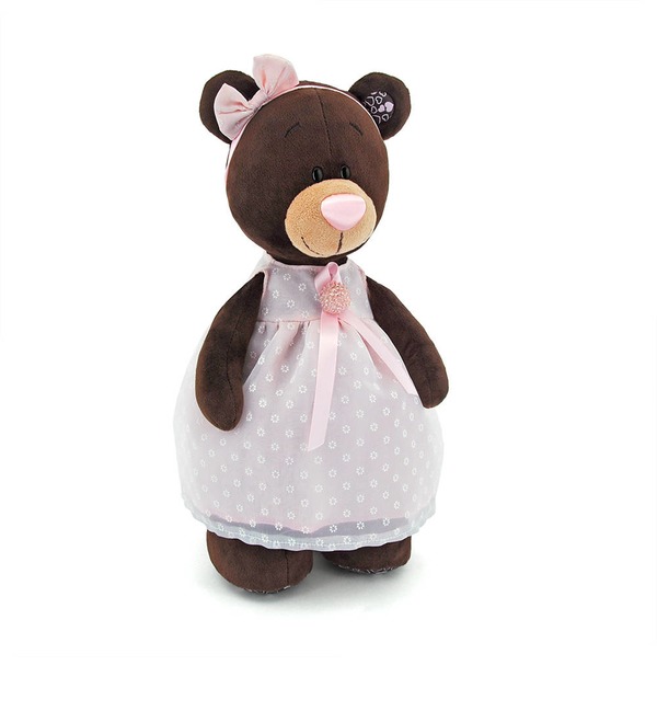 Мягкая игрушка Медведь Milk в платье с брошью IM19934 SAN – фото № 1