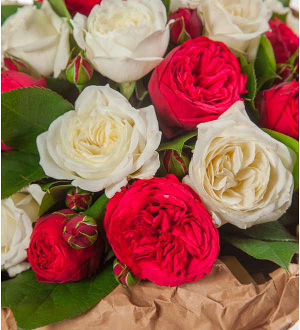 Букет-дуэт пионовидных роз Вечность (15,25,35,51 или 75) – фото № 2