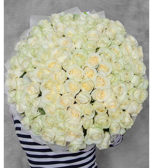 Букет из 101 белой розы Счастье – фото № 1