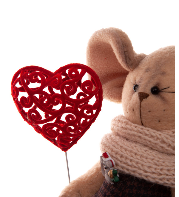 Handmade toy Mouse with a heart – photo #4
