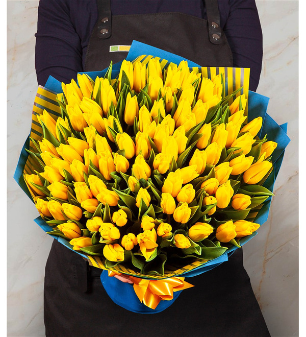 Букет-соло Тюльпаны желтые (25,35,51,75,101 или 151) – фото № 1