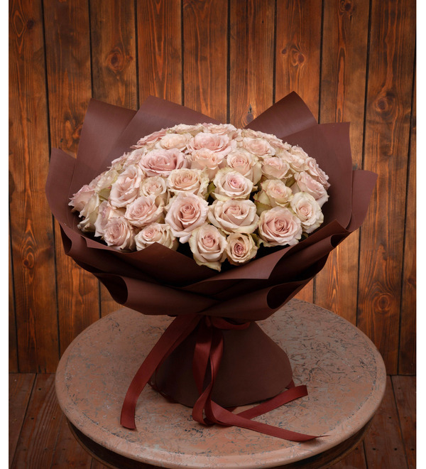 Букет-соло пионовидных роз Quicksand (9,15,25,35,51 или 75) – фото № 5