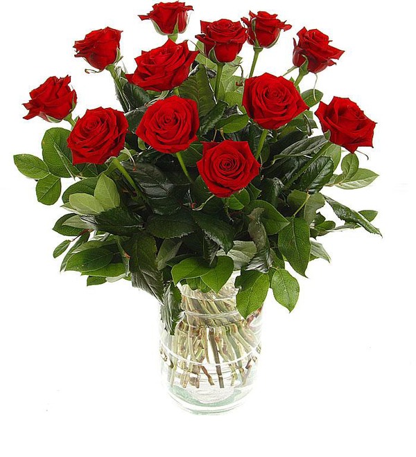 Букет из 12 красных роз (без вазы) 12 roses USA VAN – фото № 1