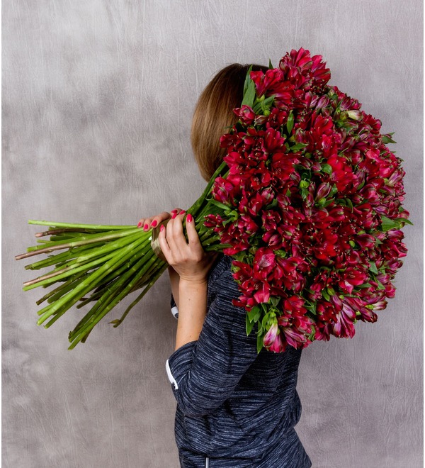 Bouquet Ruby (25, 51 or 101 alstroemeria) – photo #2