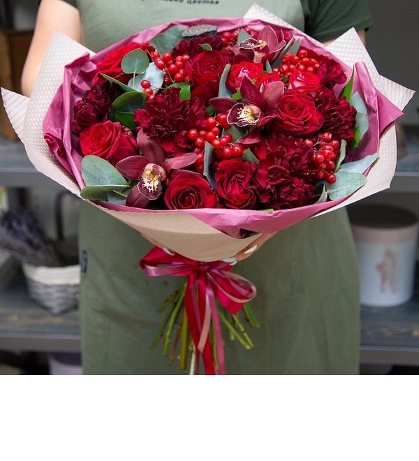 Bouquet Velours rouge LF26 KRA – photo #1