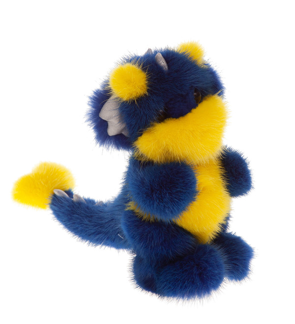 Handmade toy from mink fur Blue dragon – photo #1