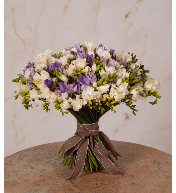 Bouquet-duet Tender freesias (25,35,51,75 or 101) – photo #1