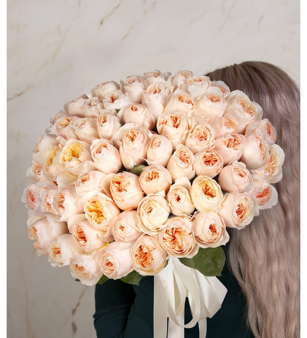 Bouquet-solo of David Austin Juliet roses (51, 75, or 101) – photo #1