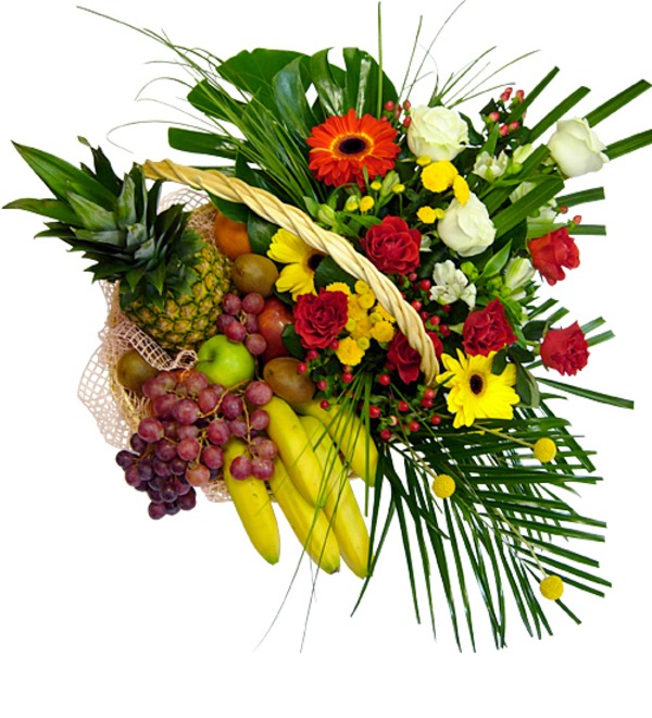 Корзина с цветами и фруктами Курортная ES FB1 SAN – фото № 1