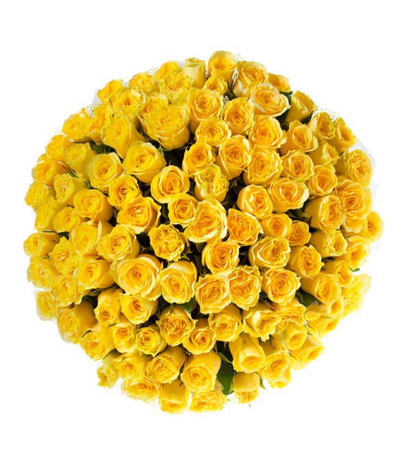Букет из 101 желтой розы Ты мое Солнце BR203 RUS – фото № 2