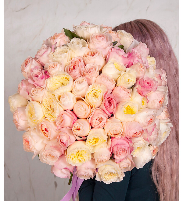 Bouquet-trio of David Austin Rose (51, 75, or 101) – photo #1