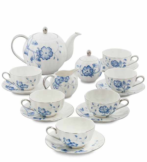 Tea set for 6 persons Blue Butterfly (Pavone) – photo #1