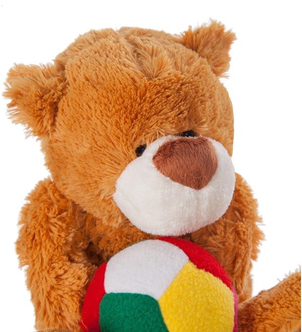 Soft toy Teddy bear Bigfoot with a ball (25 cm) – photo #2