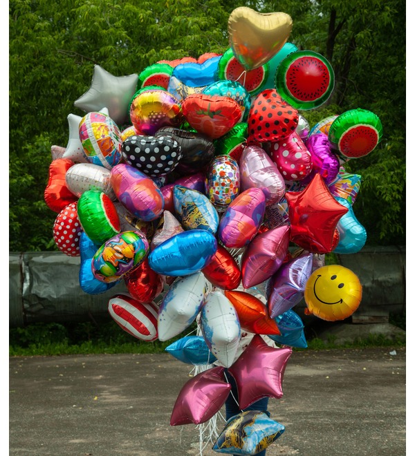 Огромная охапка разноцветных шаров (100 или 200 шаров) – фото № 1