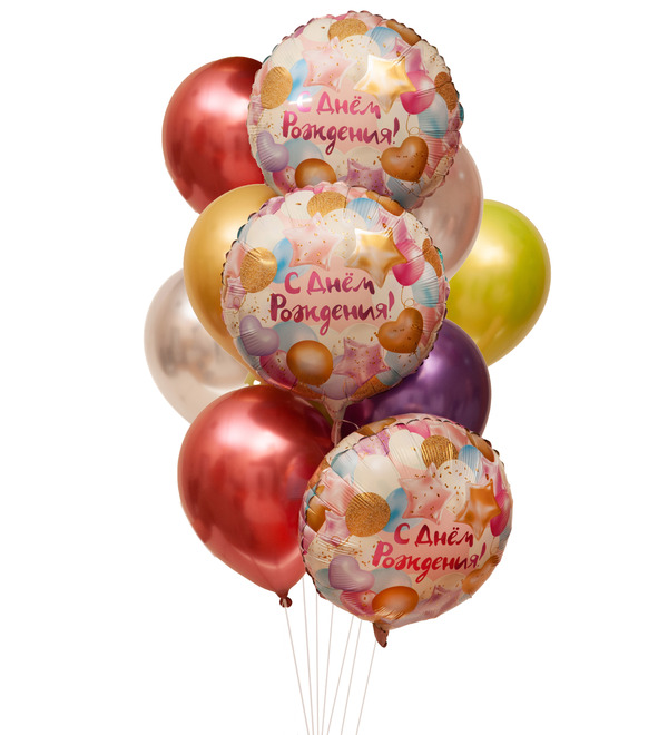 Bouquet of balloons Tender congratulations (11 or 21 balloons) – photo #1