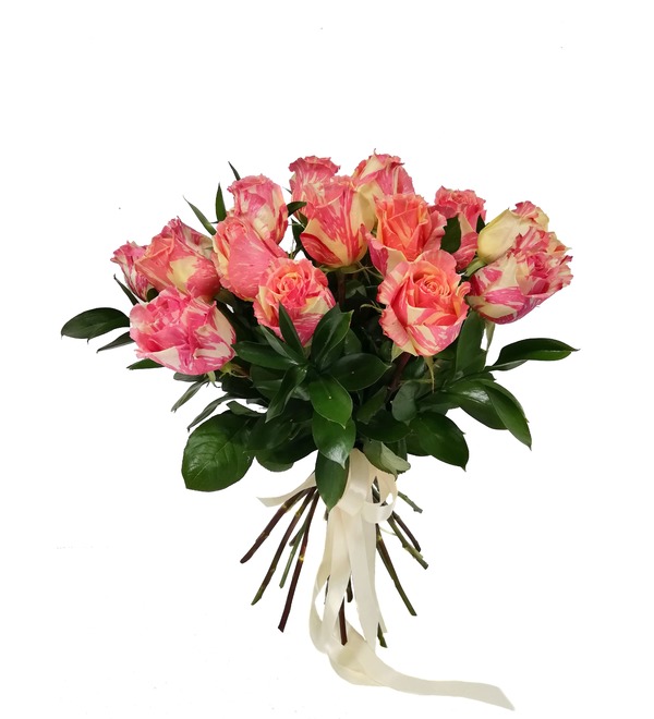 Букет двухцветных роз Фиеста SPBAC4 SAN – фото № 3