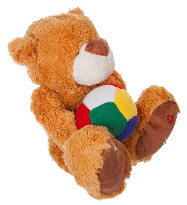 Soft toy Teddy bear Bigfoot with a ball (25 cm) – photo #3
