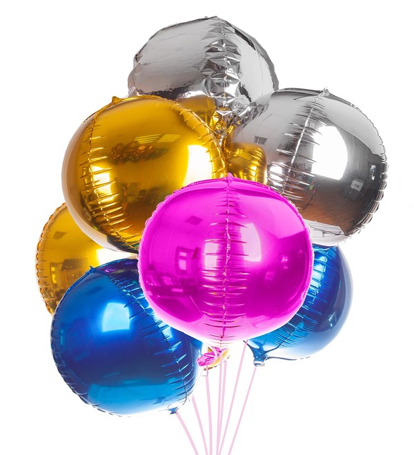Bouquet of balloons Multicolored Spheres (7 or 15 balloons) – photo #1