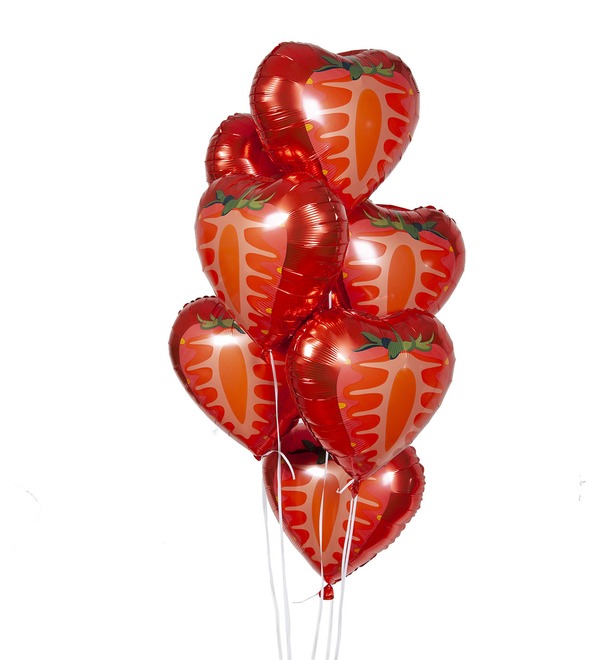 Bouquet of balloons Strawberry (7 or 15 balloons) – photo #1