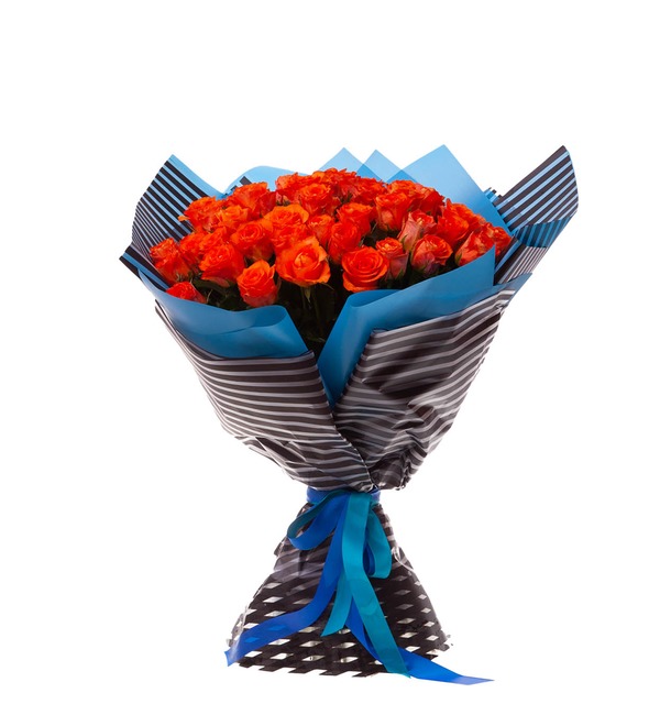 Bouquet-solo of orange roses (25,51,75 or 101) – photo #4