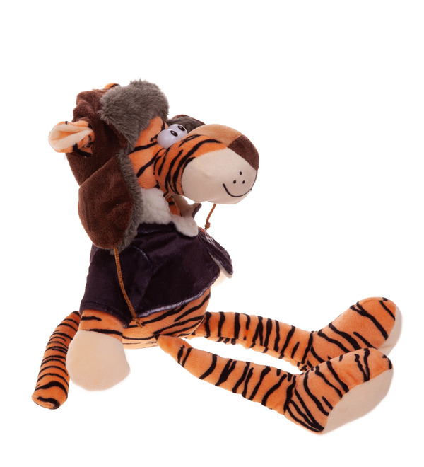 Мягкая игрушка Тигр в ушанке (40 см) – фото № 4