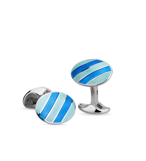 Запонки Tiffany Oval Cuff Links с эмалью – фото № 1