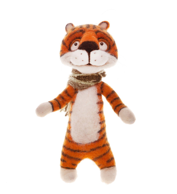 Игрушка ручной работы Тигр в шарфике – фото № 1