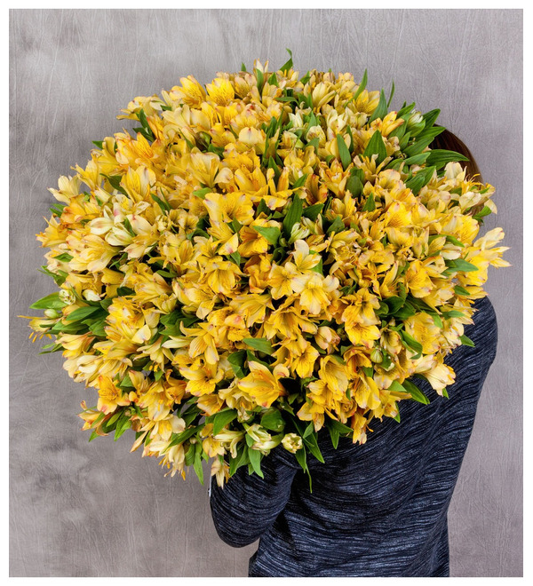 Bouquet Gold (25, 51 or 101 alstroemeria) – photo #4