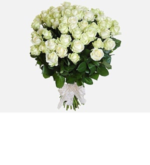 Букет из 35 белых роз высотой 80 см. KZRB35 KAZ – фото № 1