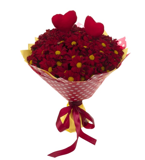 Букет-соло красных хризантем (9,15,25,35,51 или 75) – фото № 5