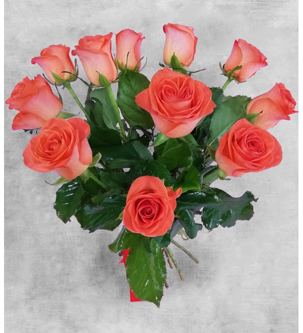 Букет из 11 оранжевых роз SPBAC20 SAN – фото № 4