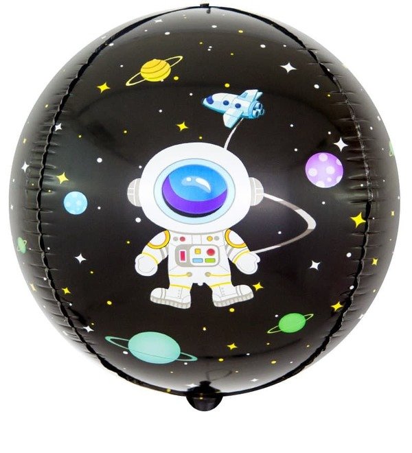 Воздушный шар Сфера 3D Космические приключения (61 см) – фото № 1