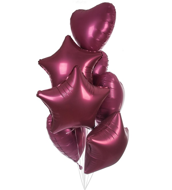 Bouquet of balloons Pomegranate taste (7 or 15 balloons) – photo #1