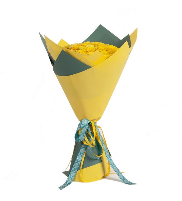 Букет-соло Жёлтые розы (25,51,75 или 101) – фото № 4
