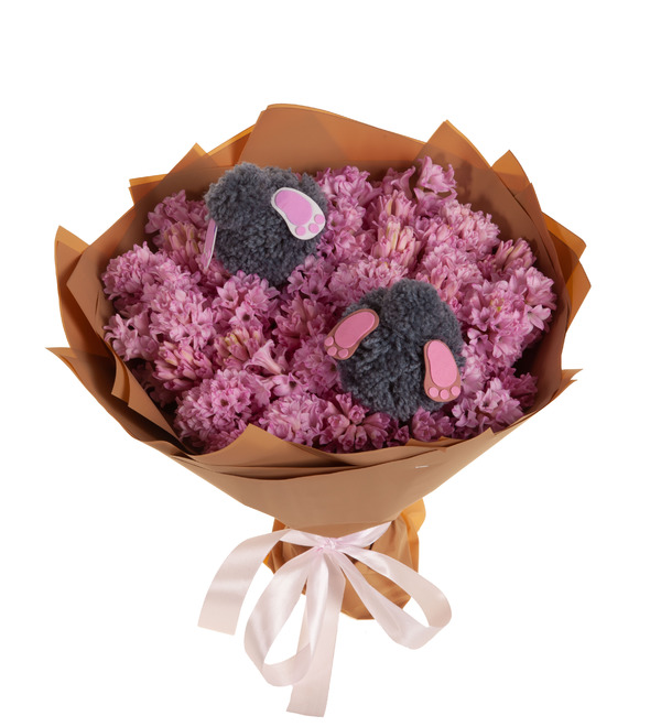 Букет-соло розовых гиацинтов (15,25,35,51,75 или 101) – фото № 5