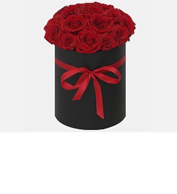 Шляпная коробка с красными розами KRKZ21 KUR – фото № 1