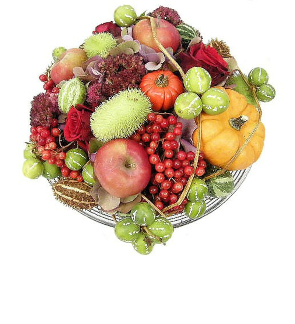Цветочная композиция с сезонными овощами и фруктами. RF5 AAL – фото № 1