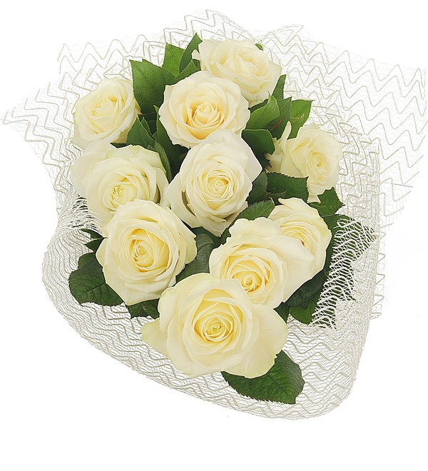 Букет из 11 белых роз Мои комплименты... FR R11.White LYO – фото № 4
