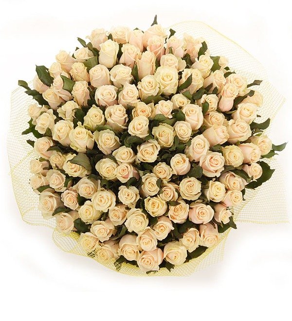 Букет из 101 кремовой розы Королевский подарок DE BR103 LUE – фото № 4