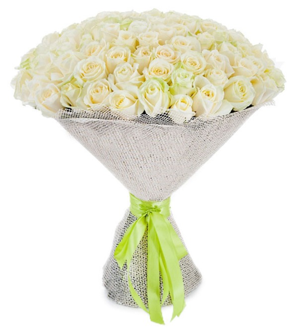 Букет из белых роз Счастье (101,151 или 201) FV33 SAN – фото № 2