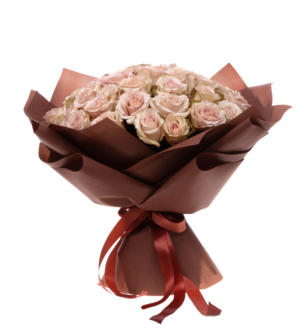 Букет-соло пионовидных роз Quicksand (9,15,25,35,51 или 75) – фото № 4
