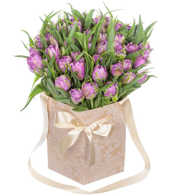 Пионовидные тюльпаны Double Price в вазе – фото № 1