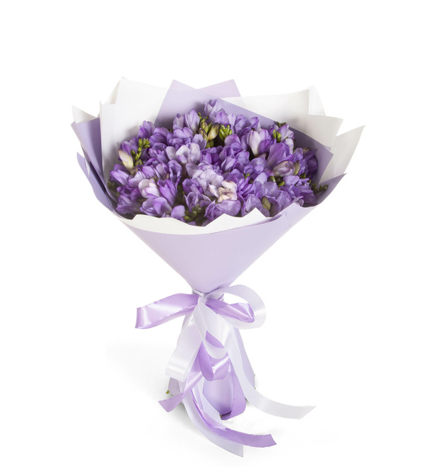 Букет-соло сиреневой фрезии (25,35,51,75 или 101) – фото № 5