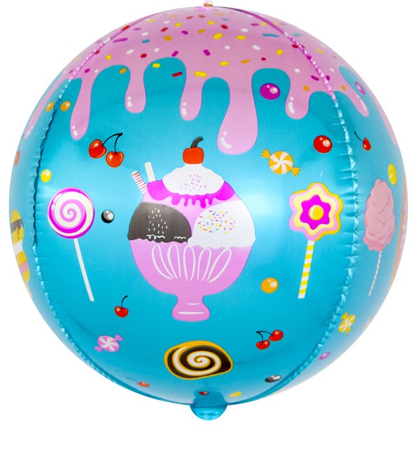 Воздушный шар Сфера 3D. Десерты и сладости (61 см) – фото № 1
