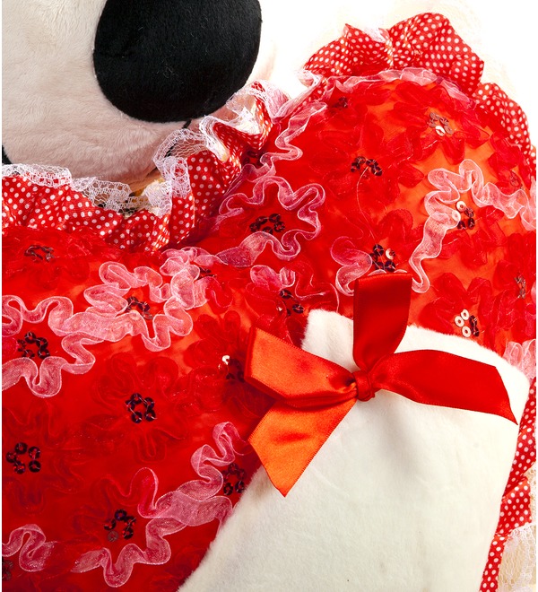 Soft toy Bear in a scarf with a heart (90 cm) – photo #3